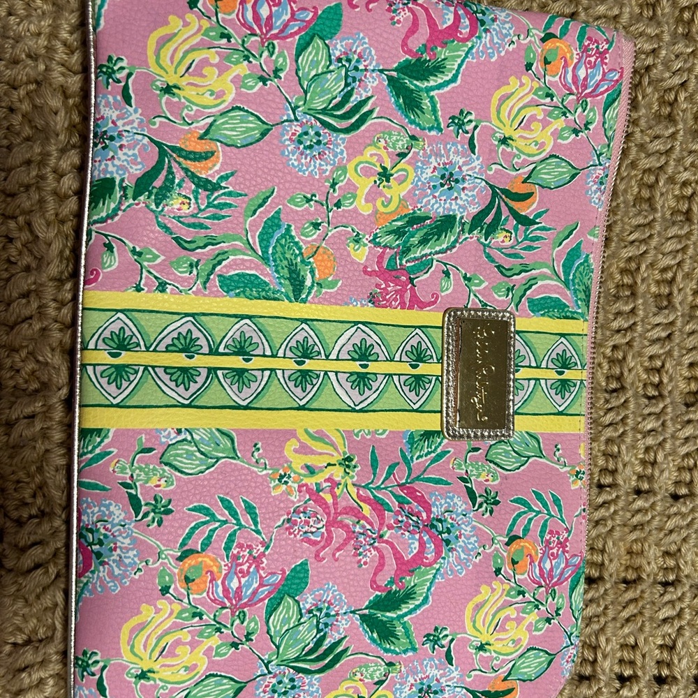Lilly Pulitzer Pink and Green Floral Clutch